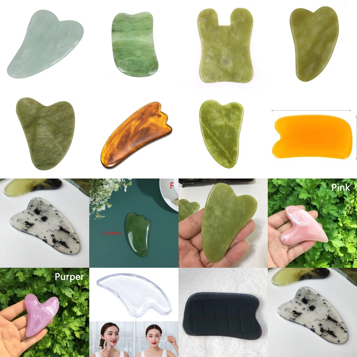 

Скребок гуаша из натурального нефрита для массажа лица Guasha Stone гуа-Ша массаж