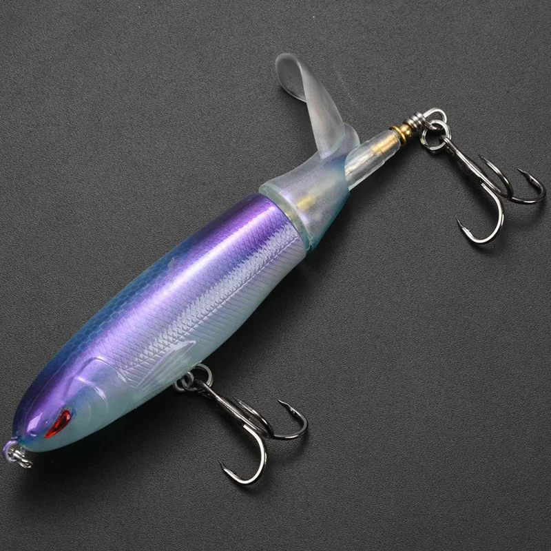 

6Pcs with Box Whopper Plopper 100Mm 13G Floating Popper Fishing Lure Artificial Hard Bait Wobbler Rotating Tail Fishing Tackle