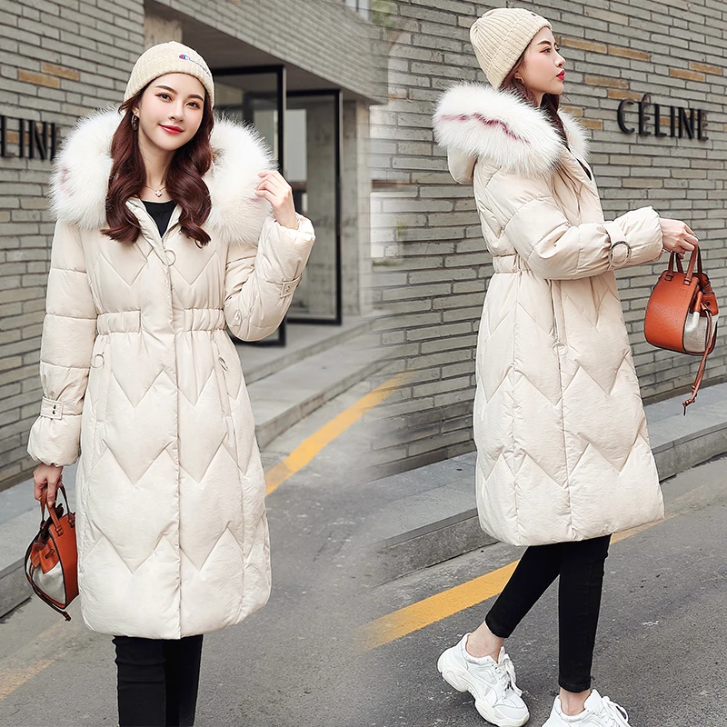 X-long parkas зимняя женская куртка-25 градусов тонкий толстый теплый зимний большой меховой воротник с капюшоном куртка пальто парки верхняя одежда куртка