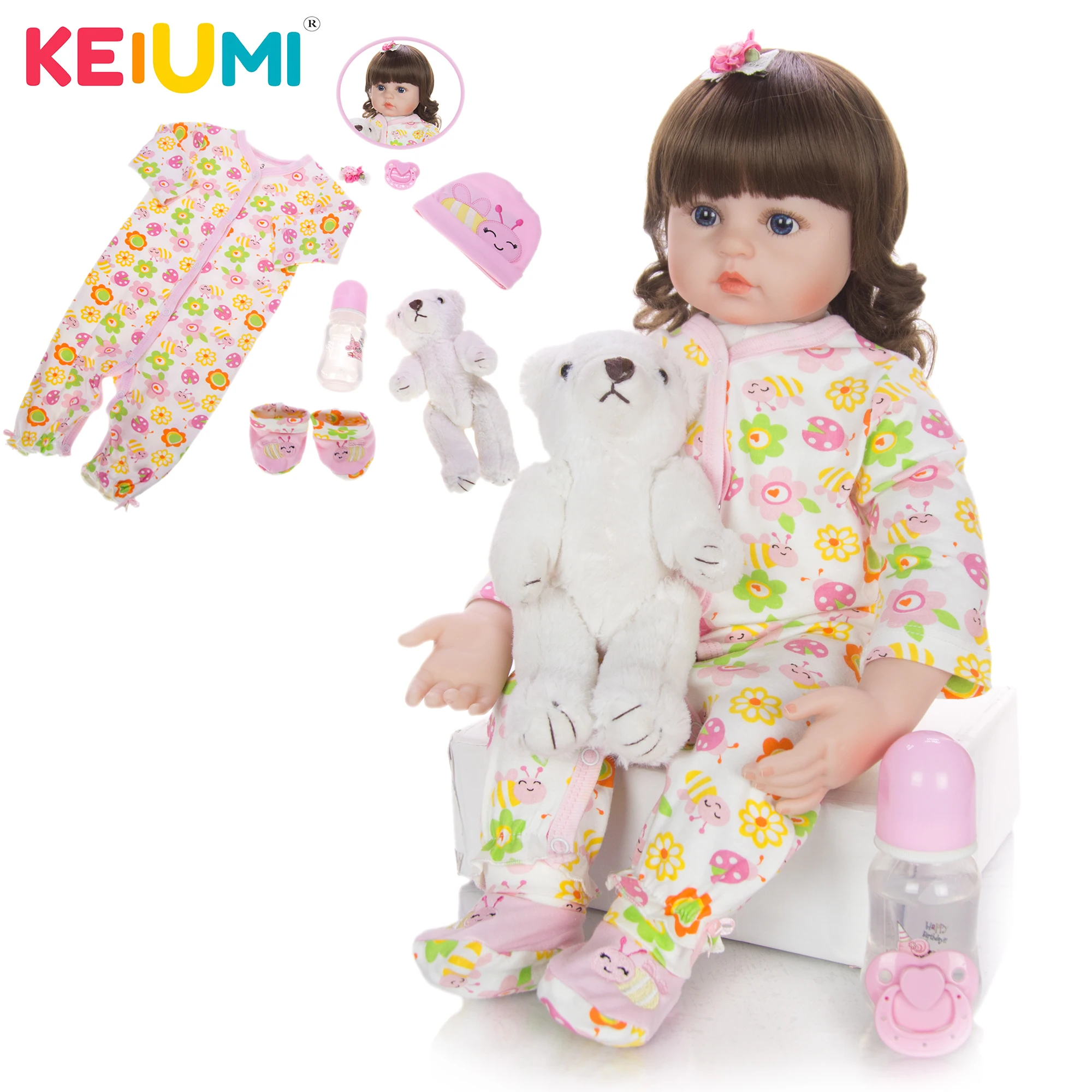 KEIUMI Новое поступление 24 дюйма силиконовая Реалистичная Bonecas Meninas/детская одежда