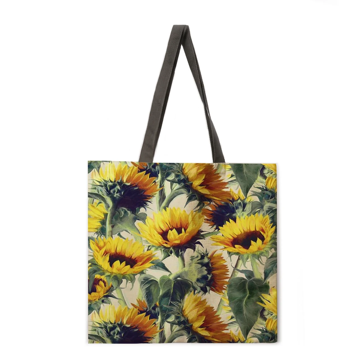 

Sunflower print handbag Ladies leisure handbag Ladies bag Shoulder bag Foldable shopping bag Outdoor beach bag