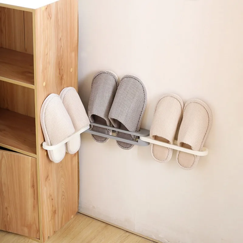 

Foldable Shoes Hanger Plastic Shoes Hanger For Bathroom Unique Shoes Hanger Punch-free Wall Mount Shoes Hanger New