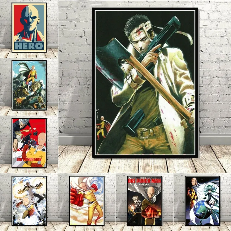

One Punch Man Home Decor Prints Anime Japanese Painting HD Picture Wall Art HD Modular Canvas Poster Bedside Background