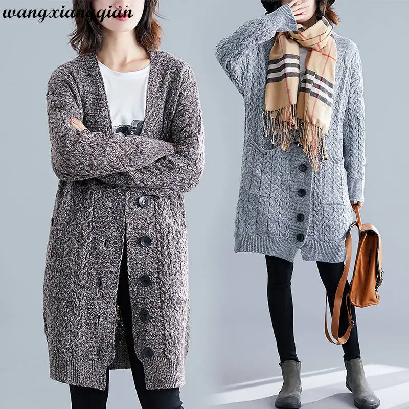 Женский кардиган с V образным вырезом повседневный однобортный Кардиган