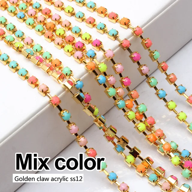 Новое предложение партиями по 3 ярда/шт Акриловые стразы цепочкой в наличии 19