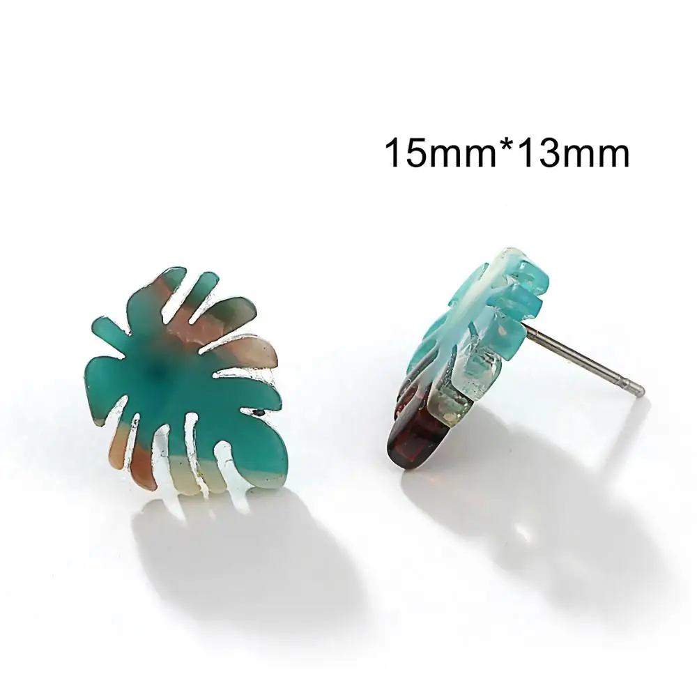 Винтажные маленькие серьги-гвоздики в форме сердца и Луны разноцветные