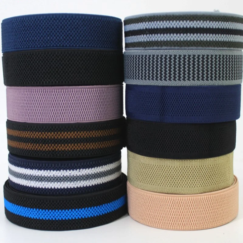 

HL 2 Yards 30MM Wide New Webbing Thickened Color Elastic Suspending Trousers Bags Clothing Shoes Sewing Accessories