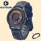 Наручные часы Eutour, Мужские кварцевые часы с деревянным магнитным шариком, мужские наручные часы из нержавеющей стали, мужские часы 2021