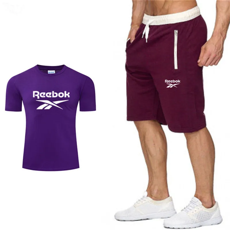 

2021 summer printed men's sportswear suit loose short-sleeved T-shirt top + shorts casual sportswear suit series