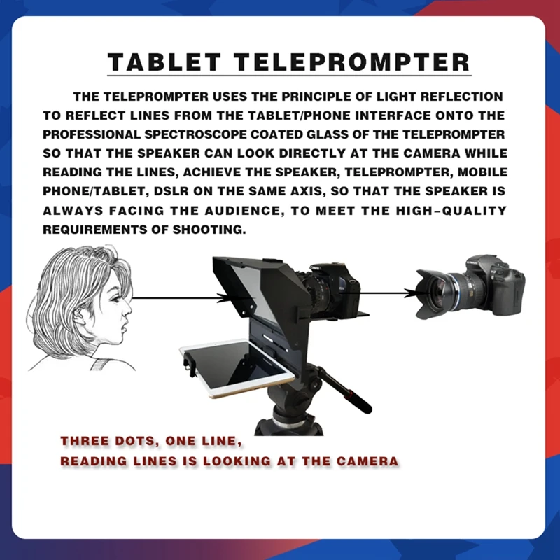 

Teleprompter Phone/DSLR Recording Portable Inscriber Mobile Teleprompter with Remote Control for Phone Tablet iPad