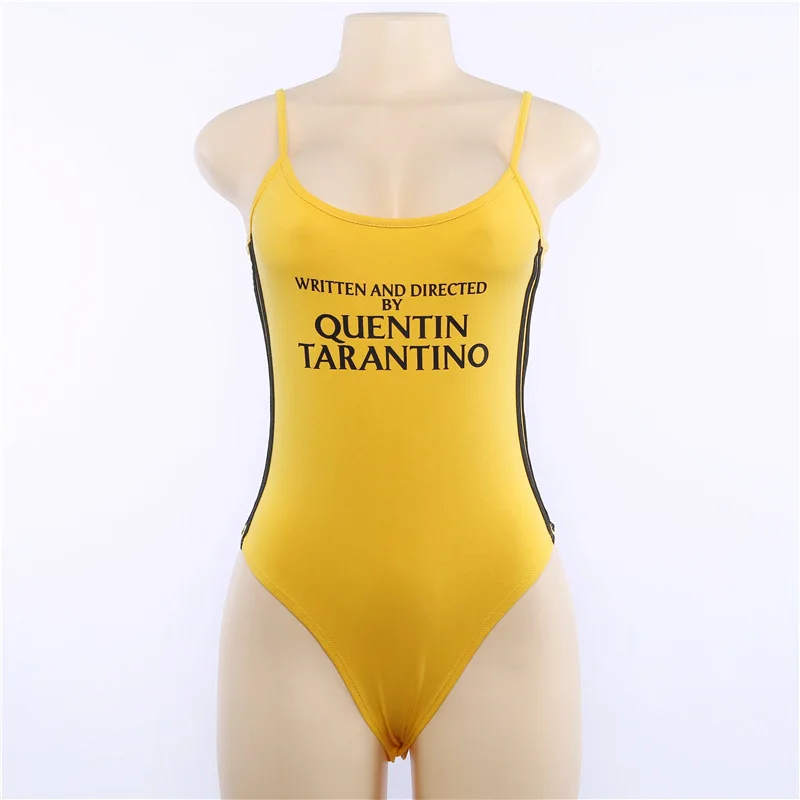 

New 2021 spring and summer women's woven ribbon color contrast letter printing casual sexy jumpsuit women