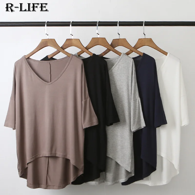 Футболка женская одежда 2020 размера плюс однотонная Базовая рубашка с рукавом
