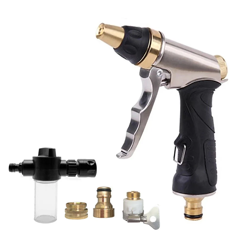 

High Pressure Car Wash Foam Spray Gun Adjustable Hose Nozzle Cleaning Tools Garden Lawn Watering Irrigate Water Gun Dropshipping