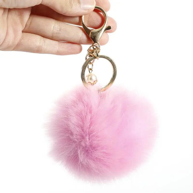 

Fashion Girl Womens Soft Small Ball Keychain Bag Plush Car Key Pendant Key Ring Hot Cute Soft Plush Ball Pendant Keychain