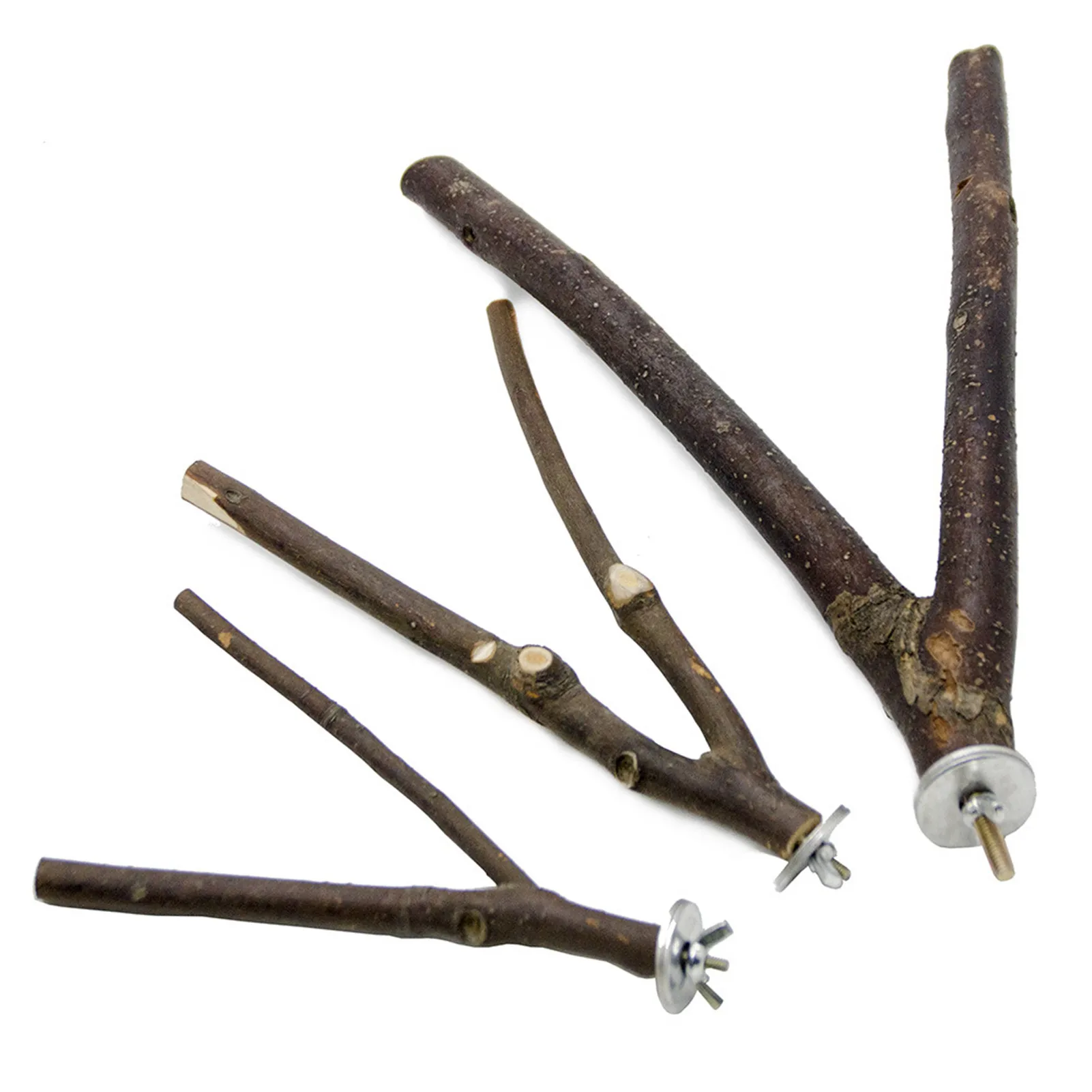 

Parrots Natural Wood Fork Stand Bar Hamster Branch Perch Toys Squirrel Birds Chewing Toys Gnaw Toys 32/40cm PSEN999