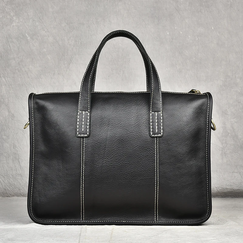Casual Men Handbag Genuine Leather Men's Bag Shoulder Vintage Briefcase Original Handmade For 13 Inch Laptop NUPUGOO |