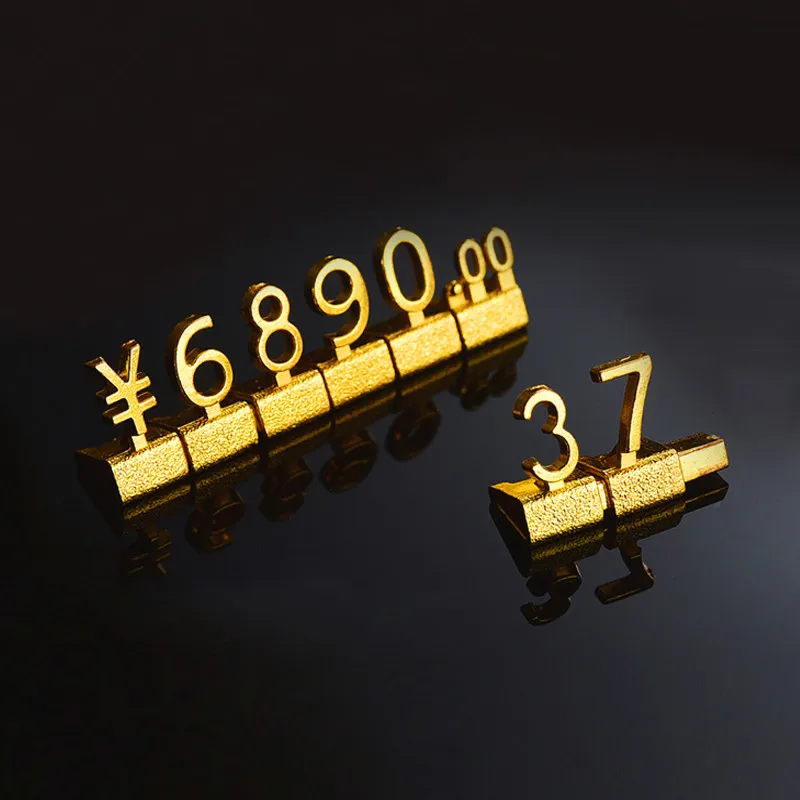 5 Sets Metal Adjustable Mini Jewelry Price Cube Tag Digital Number Price Label Tag Price Display Stand
