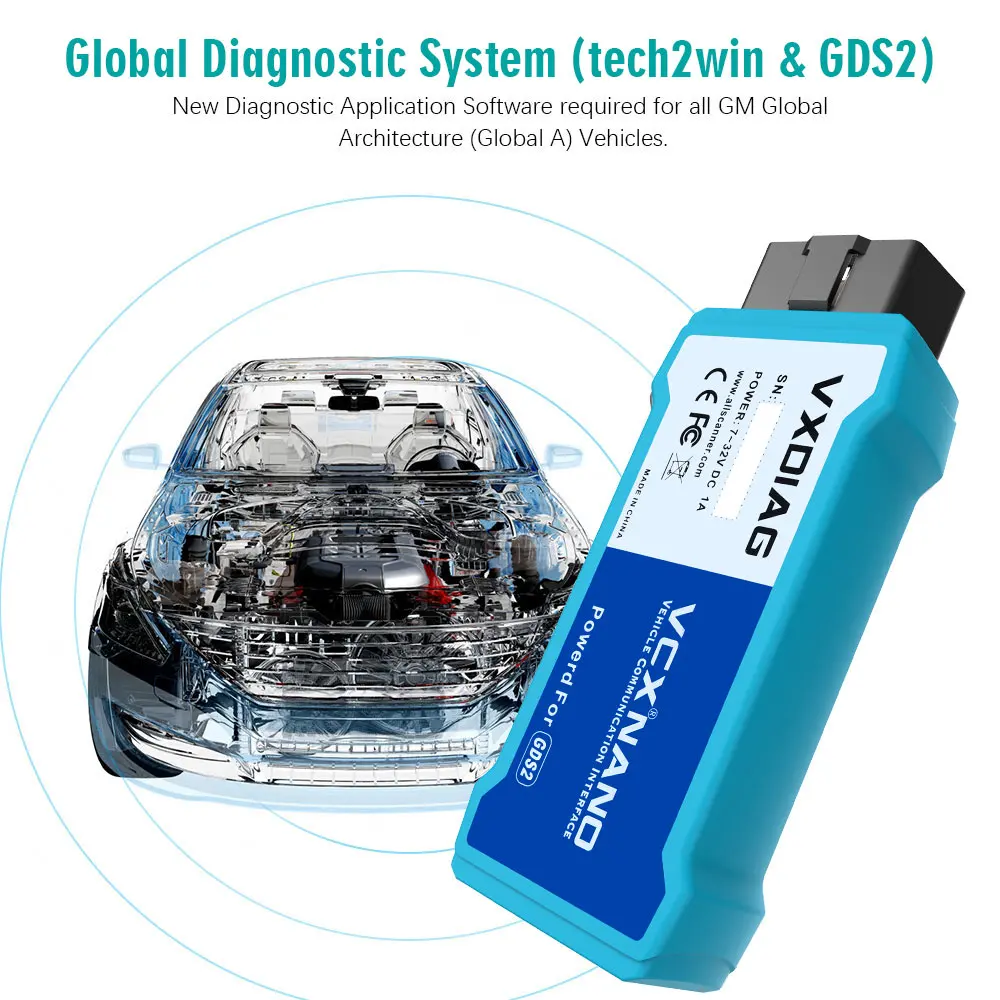 Wifi VXDIAG VCX NANO для GM/OPEL VXDIAG для GM/OPEL поддержка GM Tech2Win и GDS2 wifi версия
