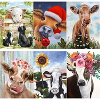 new 5d diy diamond painting animals cross stitch full square round drill cattle diamond embroidery crafts home decor manual gift