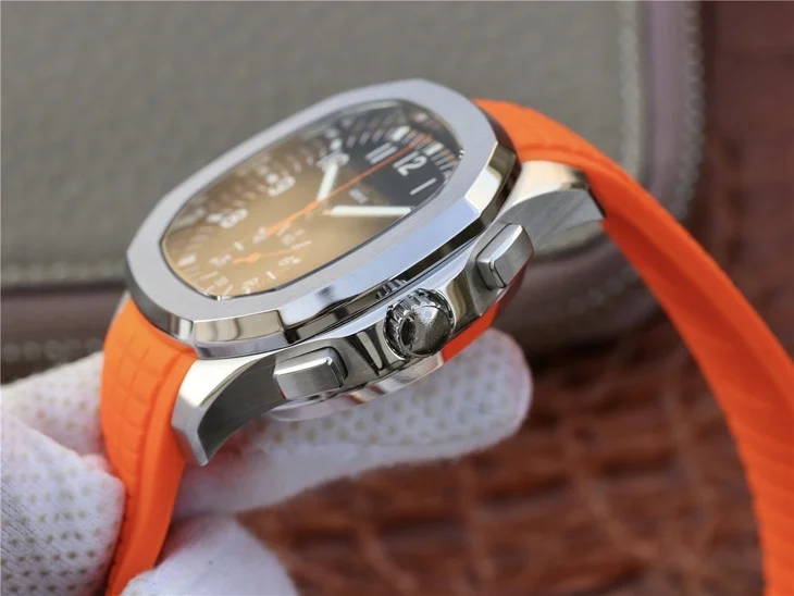 Kaufen Replik Männer Uhren Patk Philippe 5968A-001 Automatische Mechanische Chronograph Uhr Orange Mode Casual Heißer-verkauf Top-qualität
