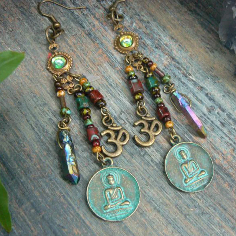 

spiritual earrings zen earrings buddha earrings pendant earrings
