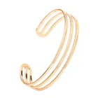 Женская бижутерия, 3-слойный золотистый, черный, серебристый цвет, открытые браслеты-манжеты