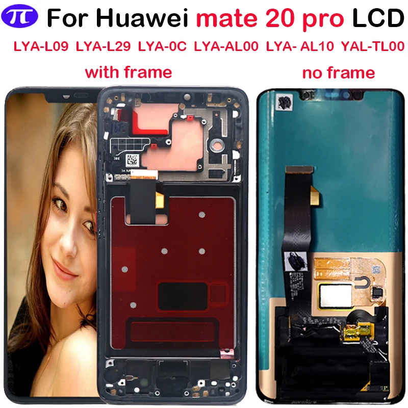 Original Super AMOLED For Huawei Mate 20 Pro LCD Display Touch Screen Digitizer Assembly Repair With frame With fingerprint