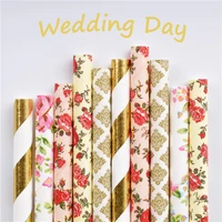 125 pcs mixed paper drinking straws party wedding decoration baby shower kids birthday party supplies favors valentine decor
