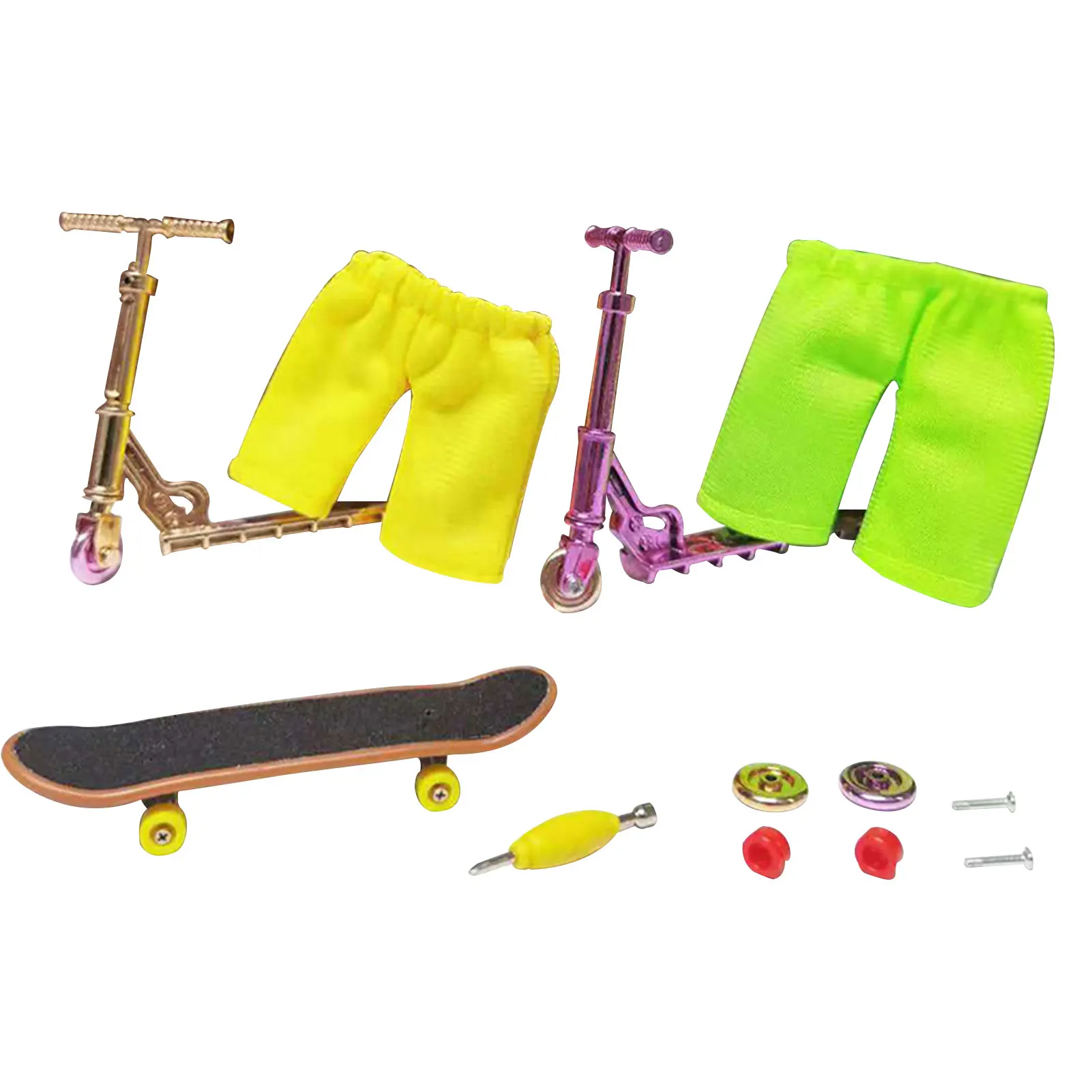 

Finger Scooter Skateboard And Pants Set With Scooters Tools Novelty Alloy Finger Scooter Educational Toy For Children Enhanced