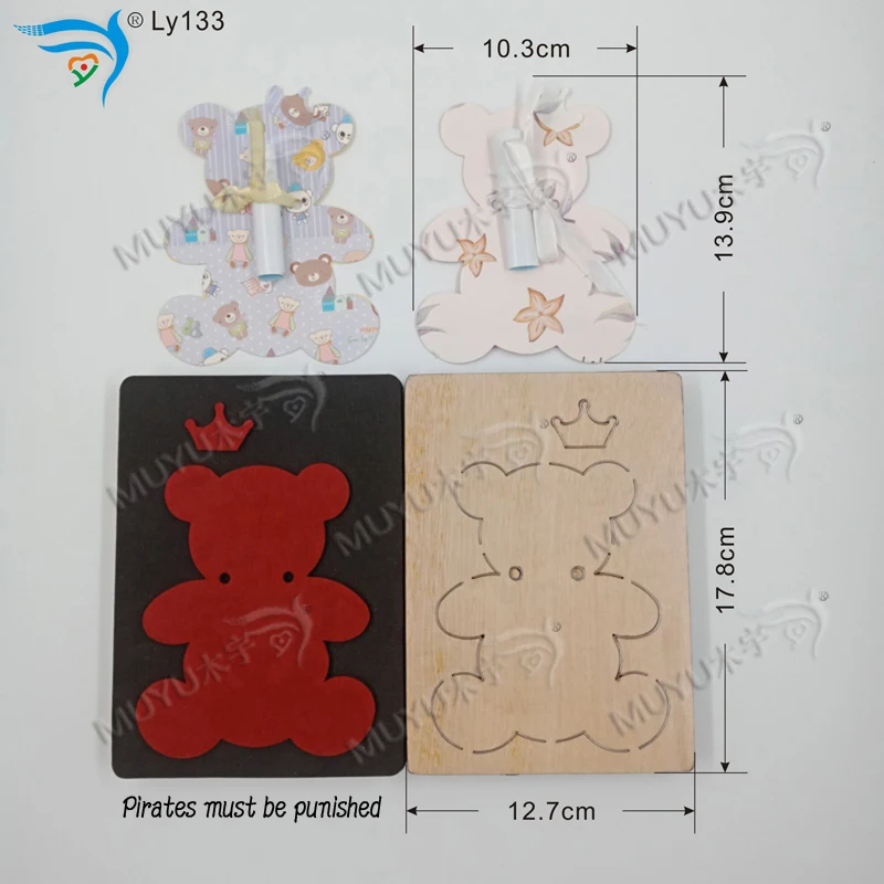 Baby bear card Wooden die cutting scrapbook die LY133