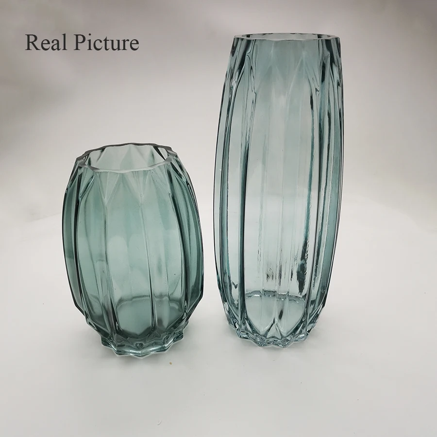 

Nordic Glass Vase Thicken Transparent Black Vase Glass Living Room Flower Vases Home Decor Dried Flower Bottle Bar Decoration