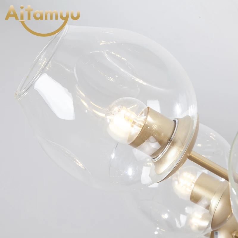 Современные стеклянные люстры светильник Скандинавская столовая кухонный