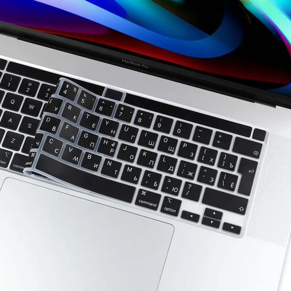 Чехол клавиатура из силикона для нового MacBook Pro 16 дюймов 2019 A2141 с сенсорной