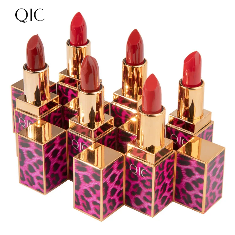 

QIC Leopard Matte Lipstick Lips Cosmetics Popular Moisturizer Make up Silky Lip Stick Pen Beauty Makeup Moist Tint Lip Balm 1Pcs