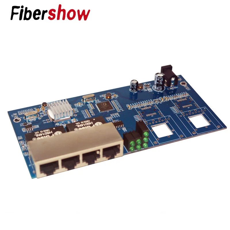 Гигабитный Ethernet коммутатор волоконно-оптический медиаконвертер 4 RJ45 2 10/100/1000 M UTP волоконный порт PCB