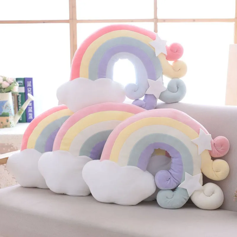 Cloud rainbow pillow velvet soft ball pillow cushion home sofa decoration pillow gift