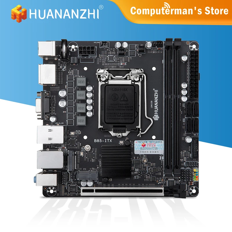 

Материнская плата HUANANZHI B85, Intel XEON LGA 1150 i3 i5 i7 E3 процессор DDR3 ОЗУ без коррекции ошибок M.2 Wi-Fi NGFF USB SATA VGA DP HDMI