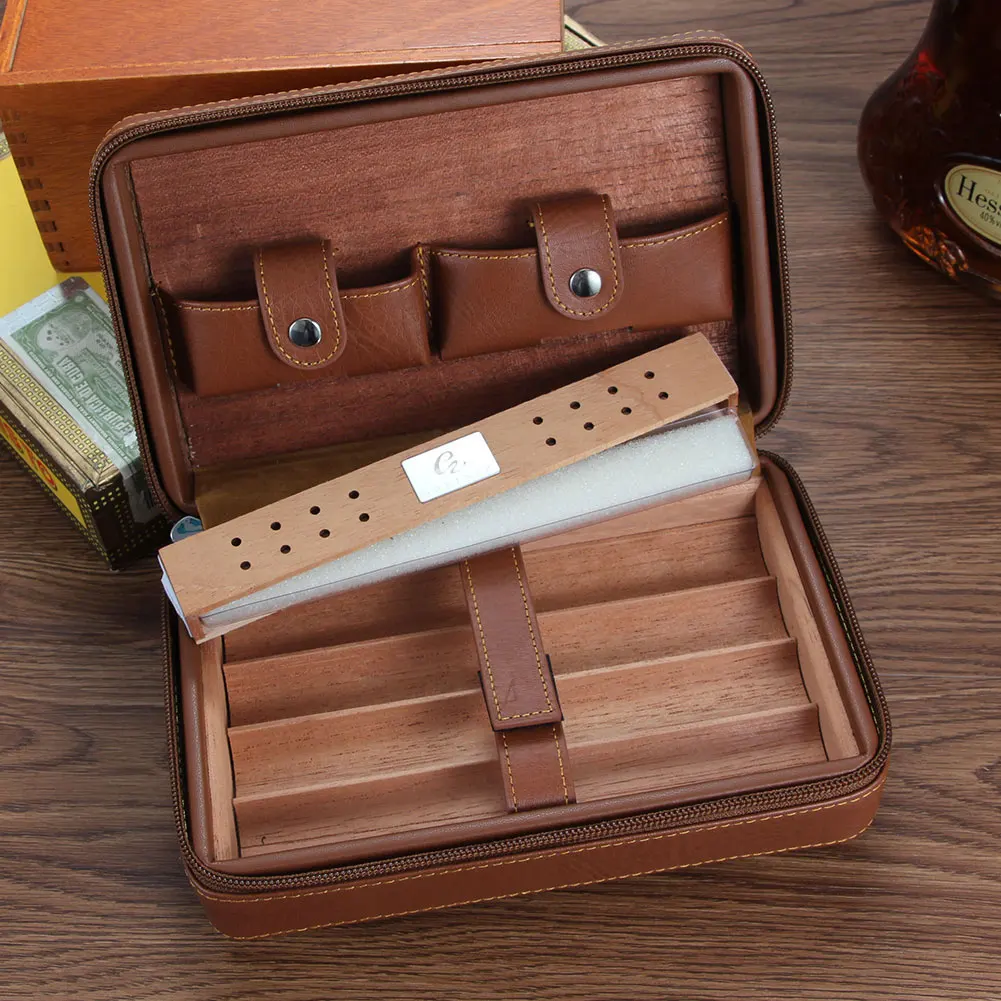 

Кожаный чехол GALINER для сигар, хьюмидор, дорожная портативная коробка для сигар из кедрового дерева, аксессуары для курения