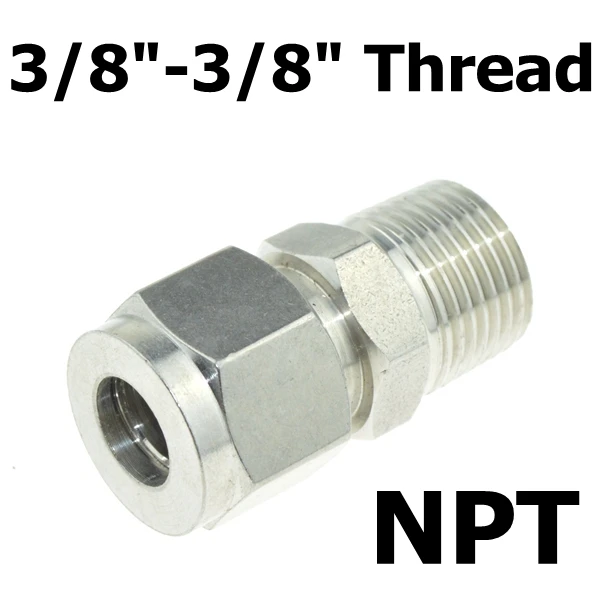 Inch OD Tube 3/" PT наружная резьба NPT x 6 мм 8 мм OD двойной наконечник трубки воздуха для компрессорной трубы разъем SS 304 нержавеющая сталь 1/4" 1/2" - Цвет: Inch OD Tube