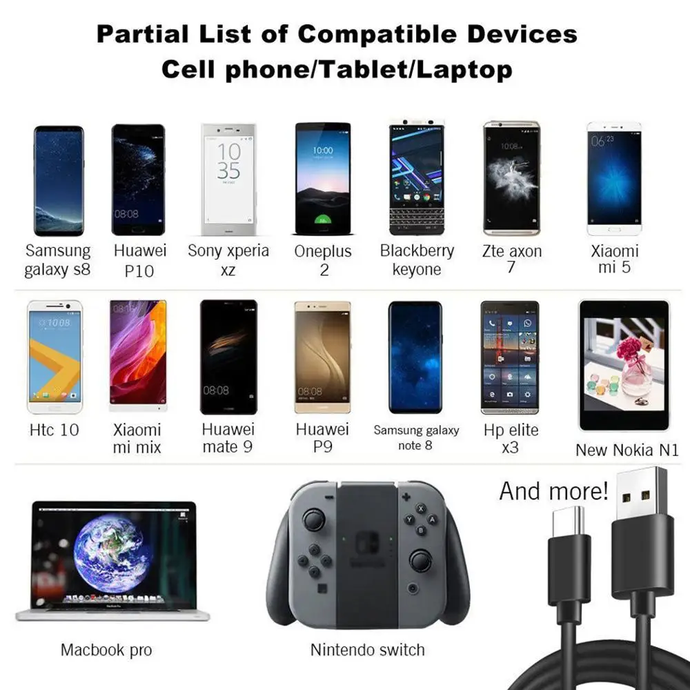 Кабель USB Type-C для Samsung S9 S8 быстрая зарядка стандартный зарядный провод C кабель Xiaomi