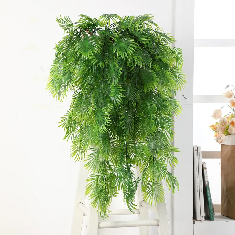 

Artificial Plant Palm Leaf Vines Wall Hanging Rattan Leaves Branches Outdoor Garden Home Decoration Fake Green Plant Ivy