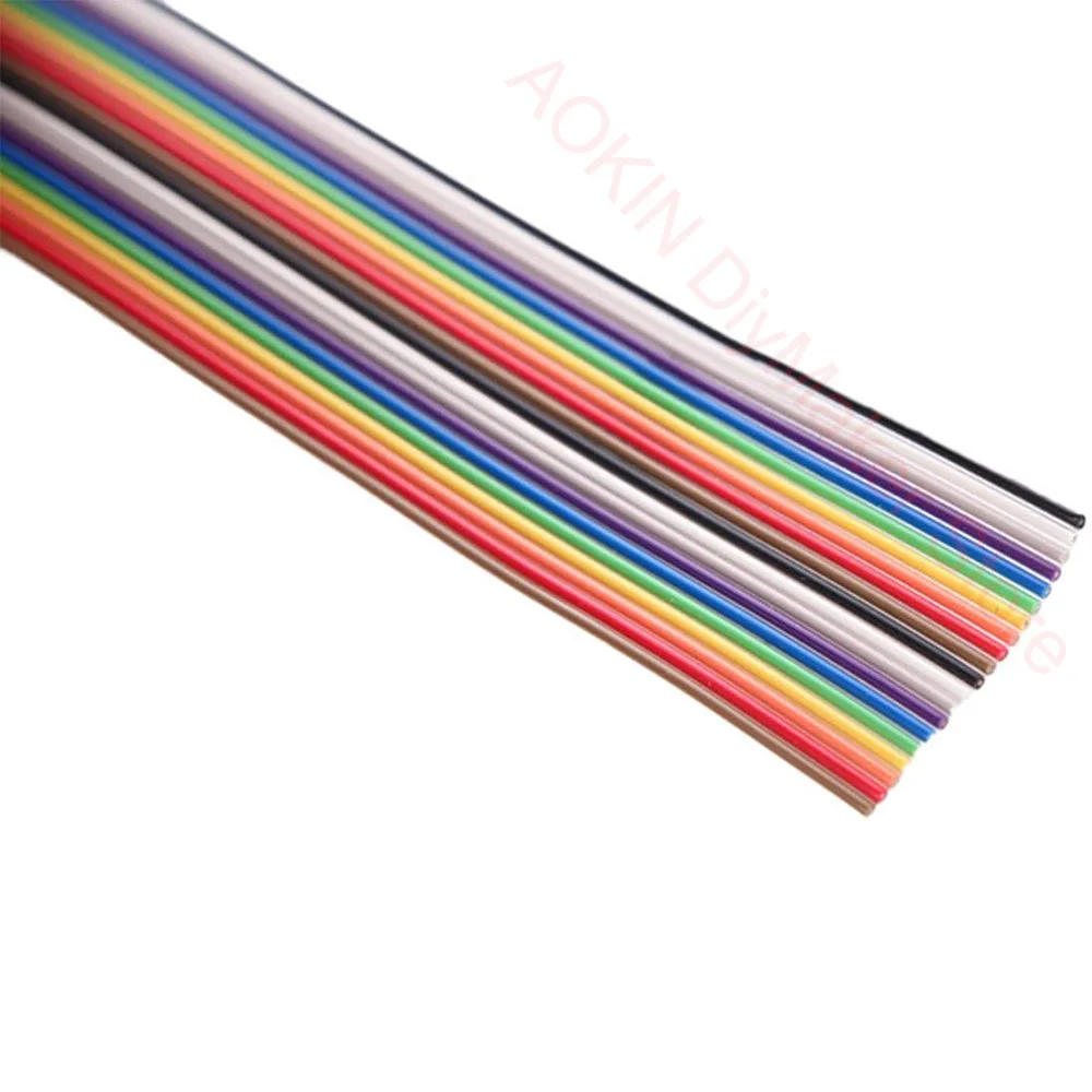 5M 1.27mm 20P DuPont Cable Rainbow Flat Line Support Wire Soldered Cable Connector Wire 20 pin For Arduino Diy Kit