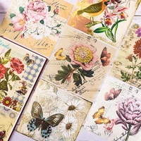 8pcsset vintage bird butterfly flower vellum paper pattern pad for scrapbooking happy planner card making junk journal project
