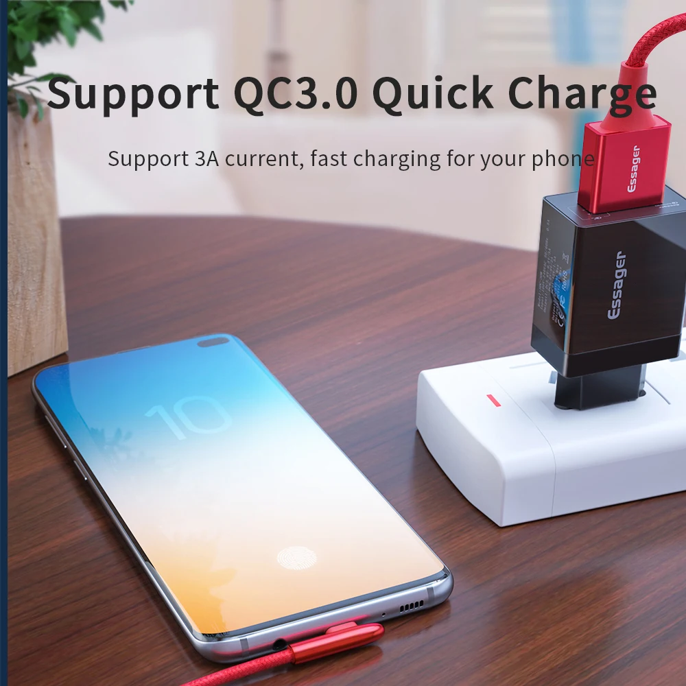 Essager 90 градусов usb type C кабель для samsung Note 10 Xiaomi Redmi 8 Oneplus 7 Pro Быстрая зарядка usb type-C шнур USB-C зарядное устройство