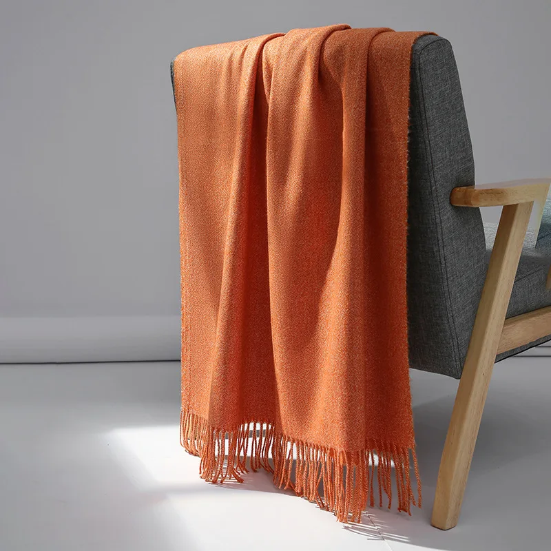 SP & CITY простой Однотонный женский шарф снуд с кисточками для зимы винтажная