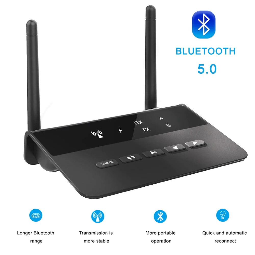 

80M Bluetooth 5.0 RCA Transmitter Receiver Bypass Aptx LL Music Audio Wireless Adapter 3.5mm AUX Jack For TV PC Car Headphones