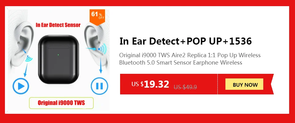 Новейший Aire 3 Pro 1:1 AP Pop Up беспроводной Bluetooth i9000 наушники-вкладыши для обнаружения беспроводной зарядки супер бас наушники PK i100000