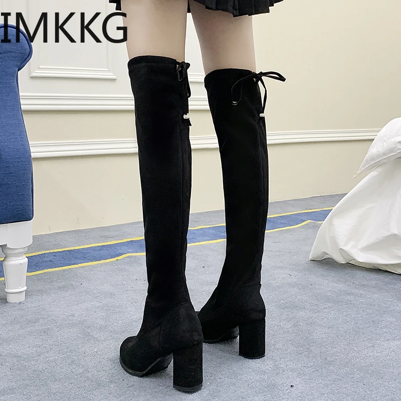 Женские сапоги выше колена Модная женская обувь Пикантные на высоком каблуке из