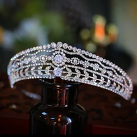vintage baroque queen tiara wedding crown bridal diadem gold crystal rhinestone head jewelry headpiece wedding hair accessories