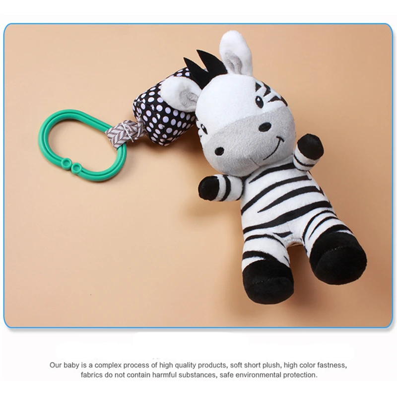 

Cartoon Cute Black And White Zebra Baby Rattle Toys Animals Bed Bell And Stroller Hang Boutique Car Hanging